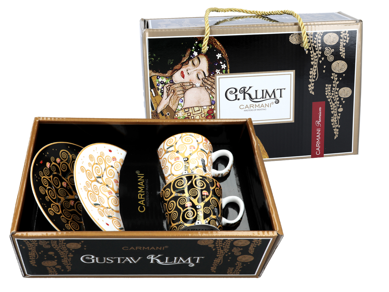 Kpl. 2 filiżanek espresso - G. Klimt, Drzewo życia (białe i czarne tło) (CARMANI) - obrazek 4