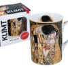 Kubek Classic New - G. Klimt, Pocałunek (tło czarne, CARMANI)