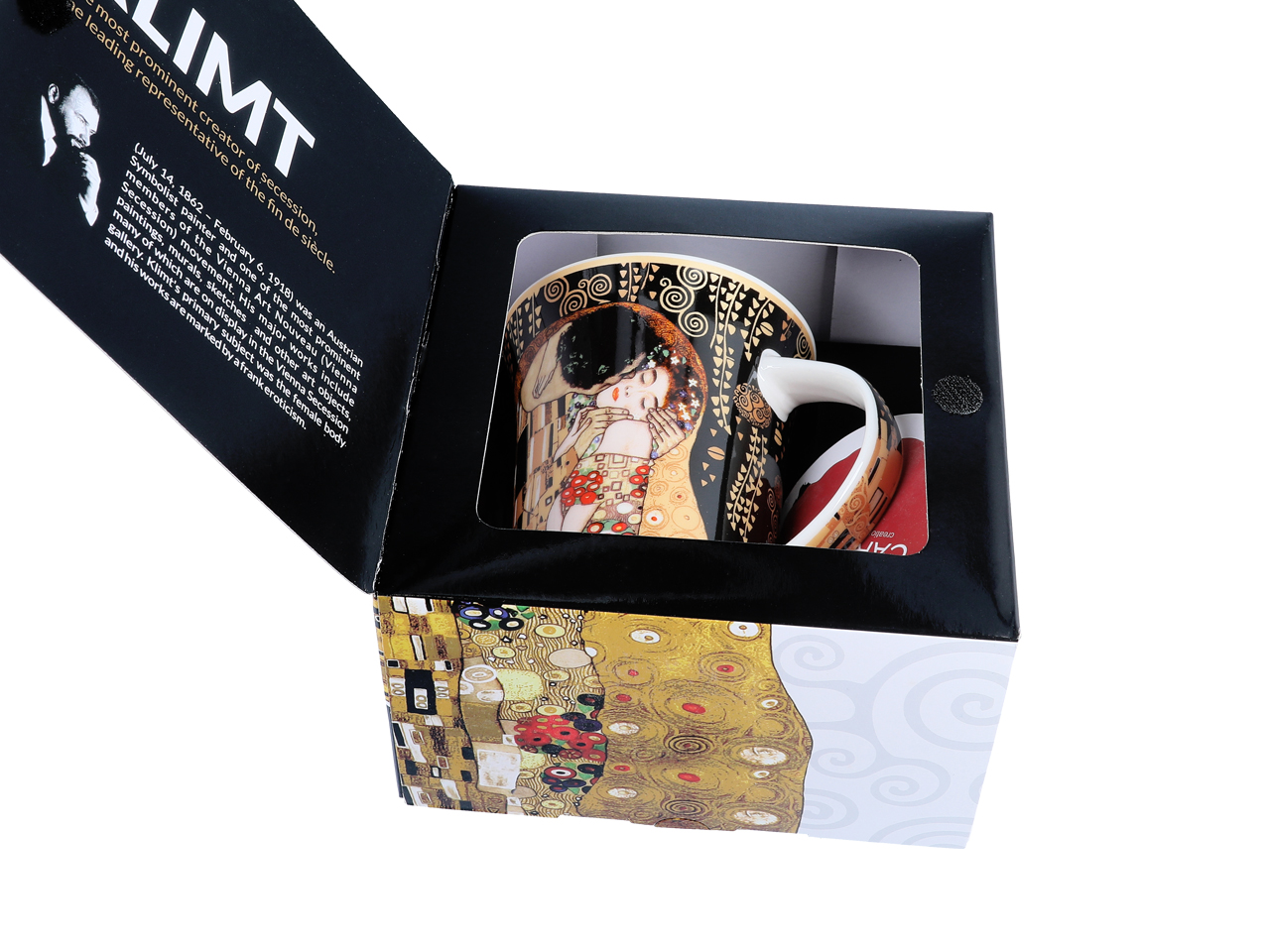 Kubek - G. Klimt, Pocałunek, czarne tło (CARMANI) - obrazek 3