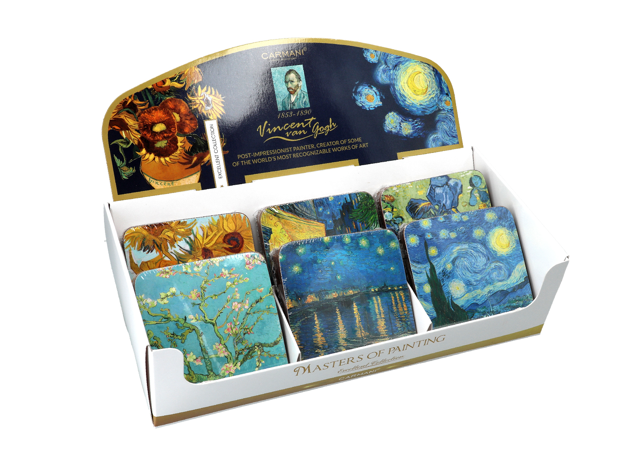 Display 36 podkładek korkowych - V. van Gogh, mix (CARMANI) - obrazek 2