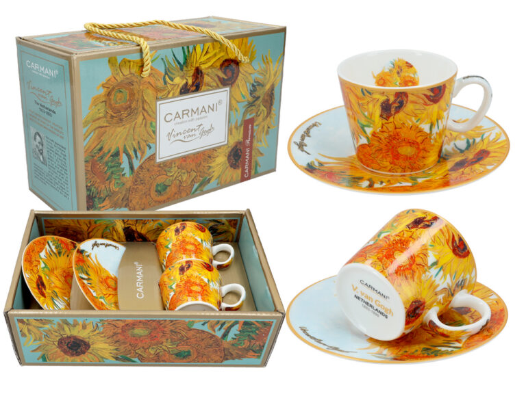 Kpl. 2 filiżanek espresso - V. van Gogh, Słoneczniki (CARMANI)