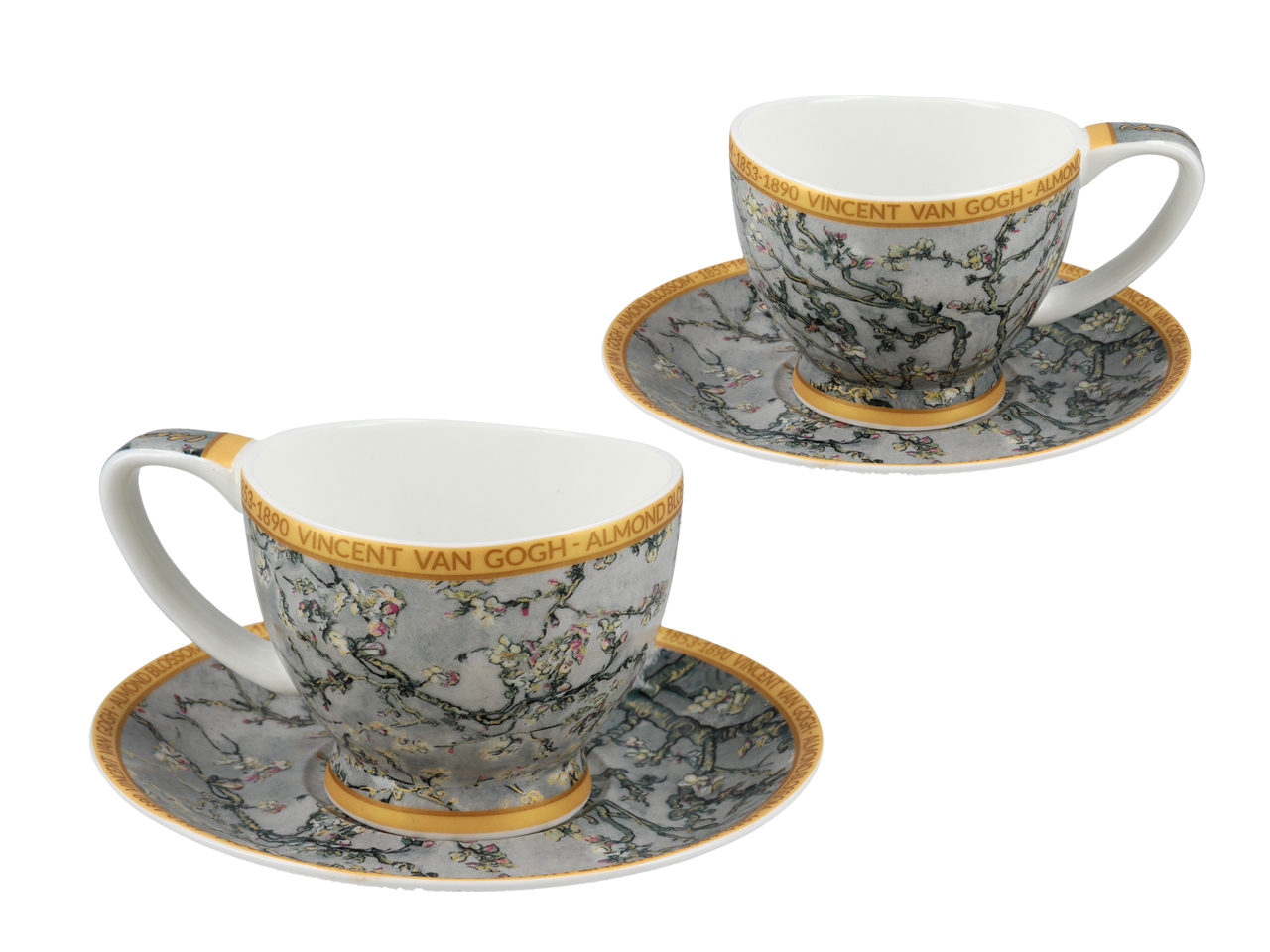 Filiżanka espresso Vanessa - V. van Gogh, Kwitnący Migdałowiec, srebrny (CARMANI) - obrazek 2