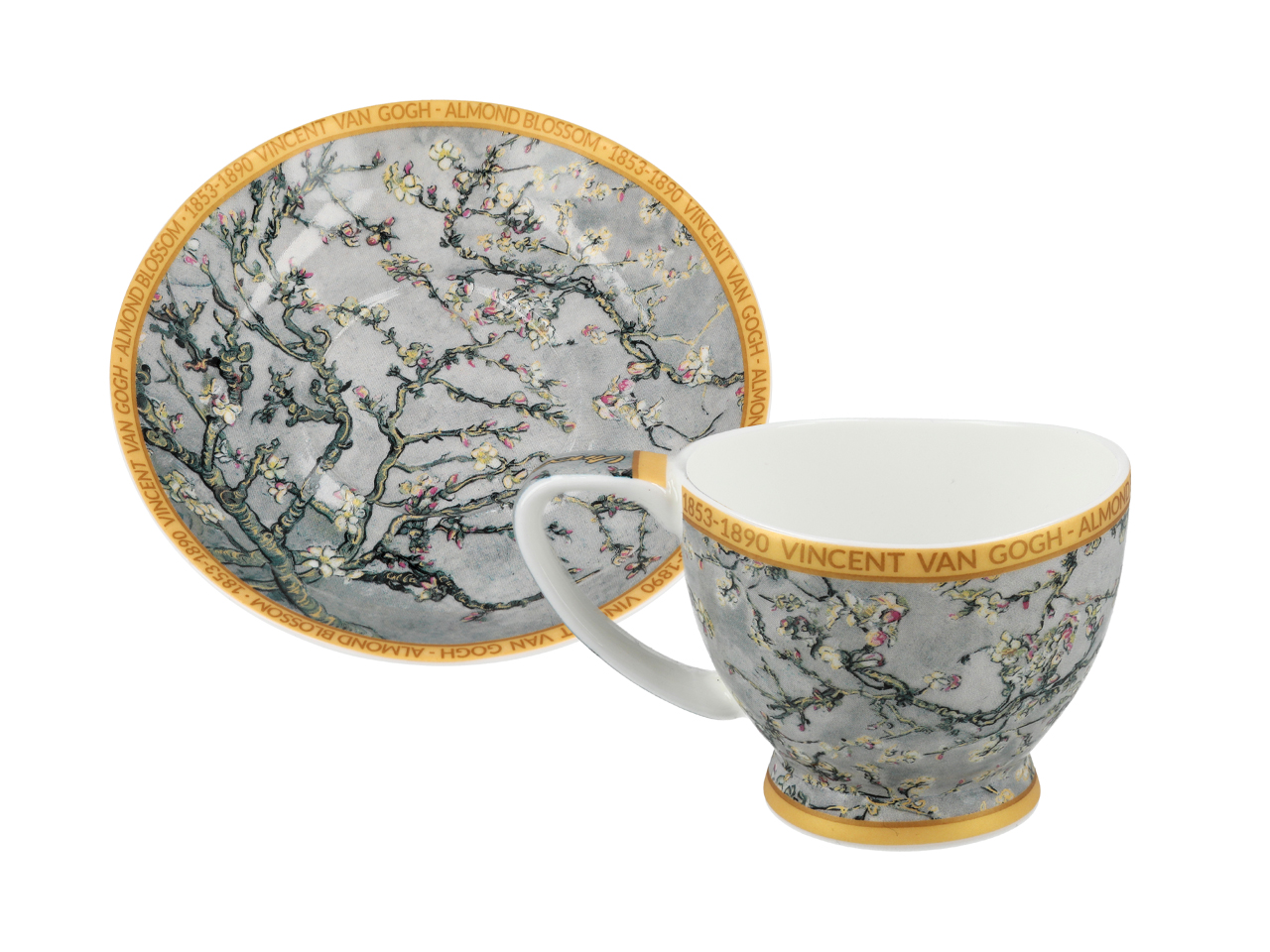 Filiżanka espresso Vanessa - V. van Gogh, Kwitnący Migdałowiec, srebrny (CARMANI) - obrazek 4