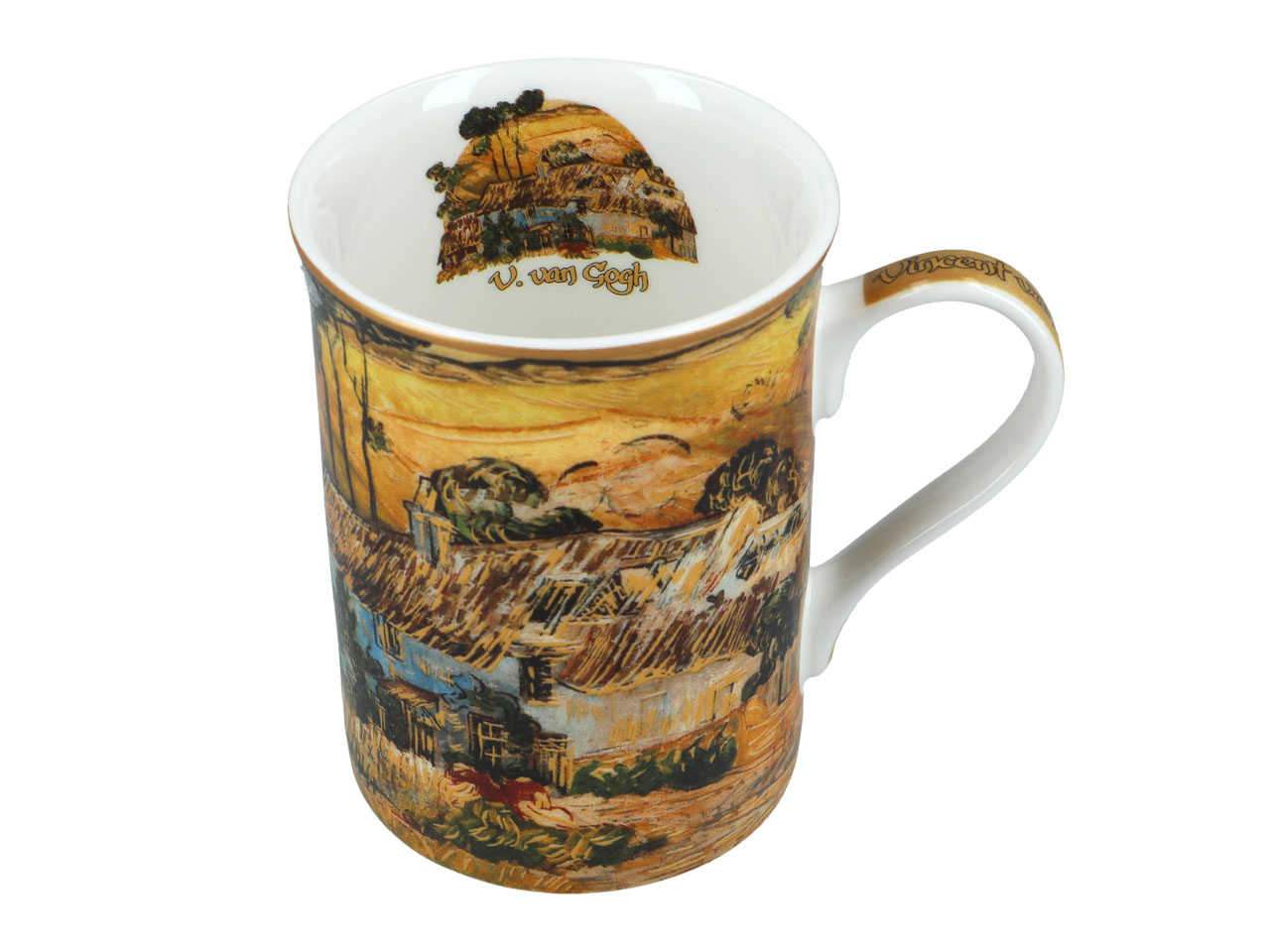 Kubek Classic New - V. van Gogh, Chaty kryte strzechą na wzgórzu (CARMANI) - obrazek 3