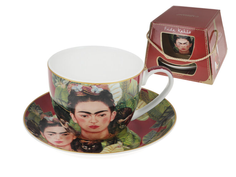 Filiżanka śniadaniowa - F. Kahlo, Autoportret z naszyjnikiem z cierni i kolibrem (CARMANI)