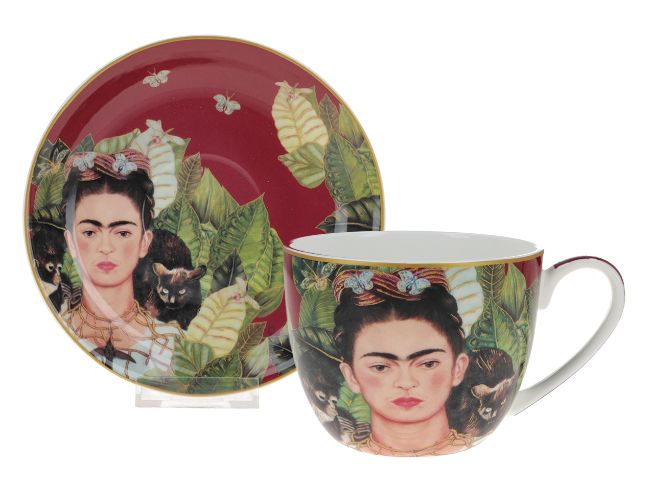 Filiżanka śniadaniowa - F. Kahlo, Autoportret z naszyjnikiem z cierni i kolibrem (CARMANI) - obrazek 3