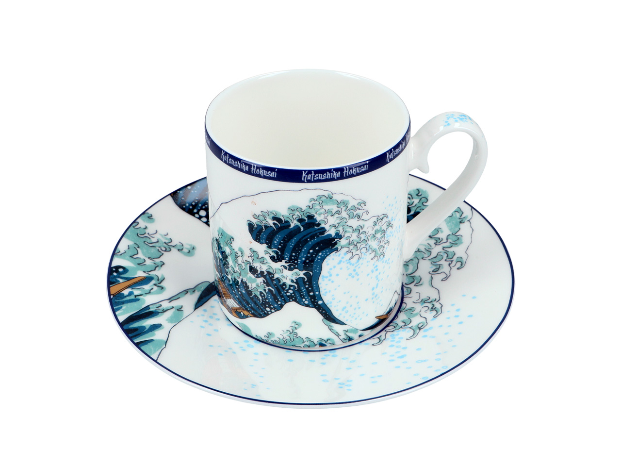 Kpl. Filiżanka ze spodkiem - Hokusai Katsushika, Wielka fala w Kanagawie (CARMANI) - obrazek 2