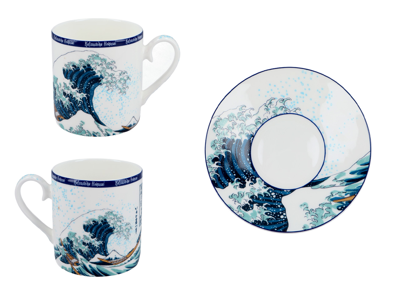 Kpl. Filiżanka ze spodkiem - Hokusai Katsushika, Wielka fala w Kanagawie (CARMANI) - obrazek 4