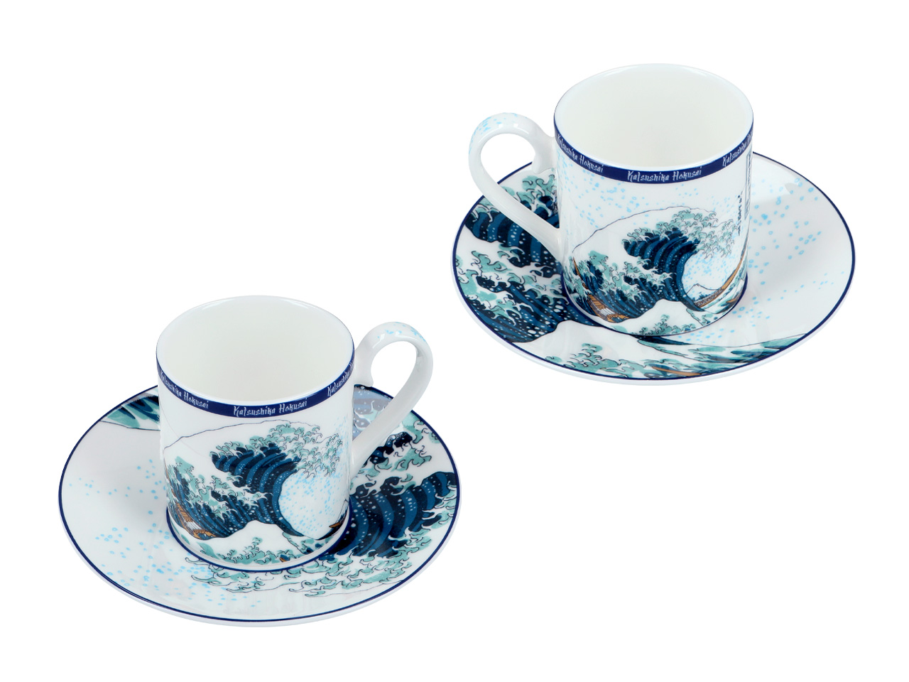 Kpl. 2 filiżanek espresso - Hokusai Katsushika, Wielka fala w Kanagawie (CARMANI) - obrazek 5