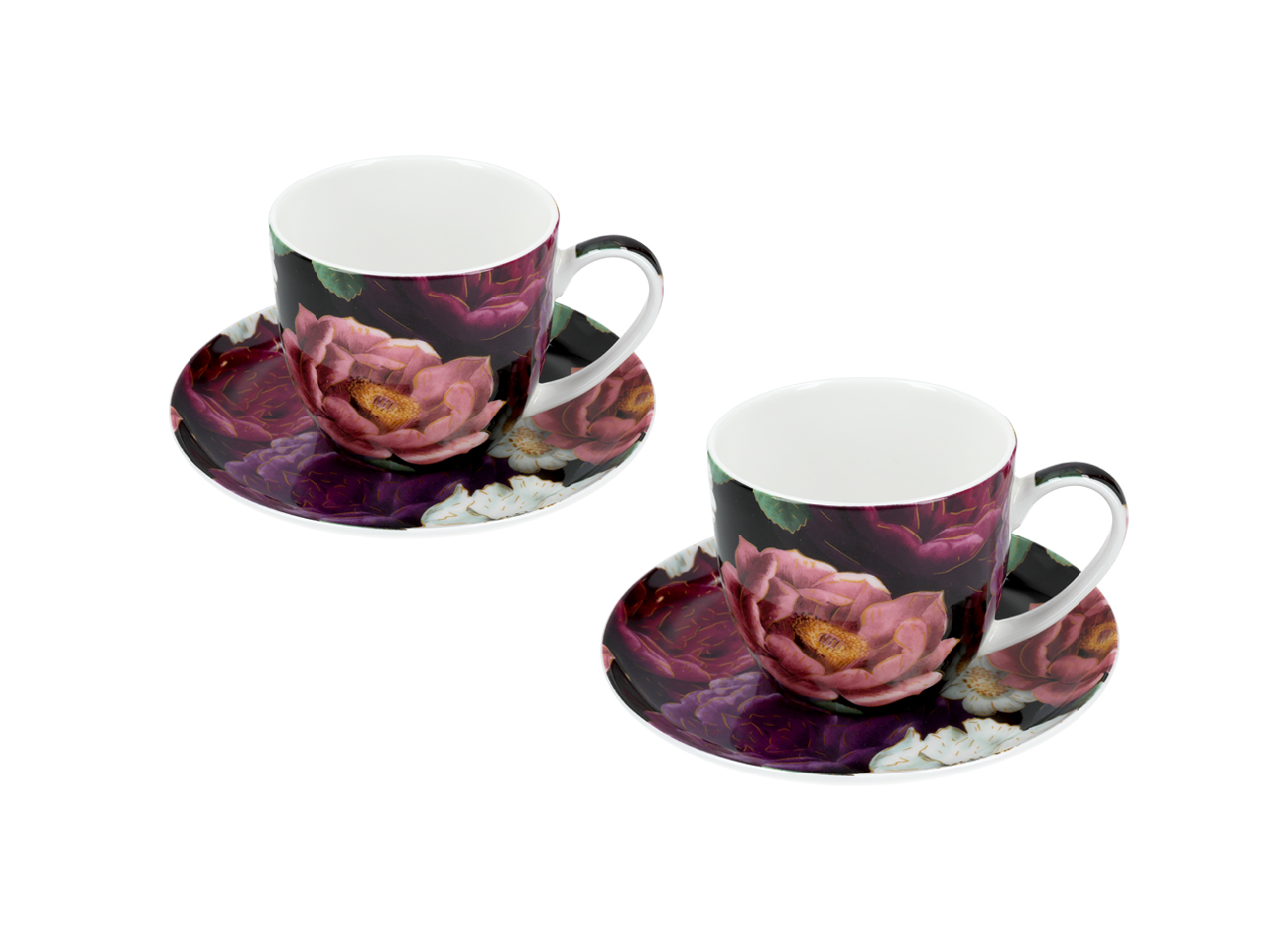 Kpl. 2 filiżanek ze spodkami - Floral story (CARMANI) - obrazek 2
