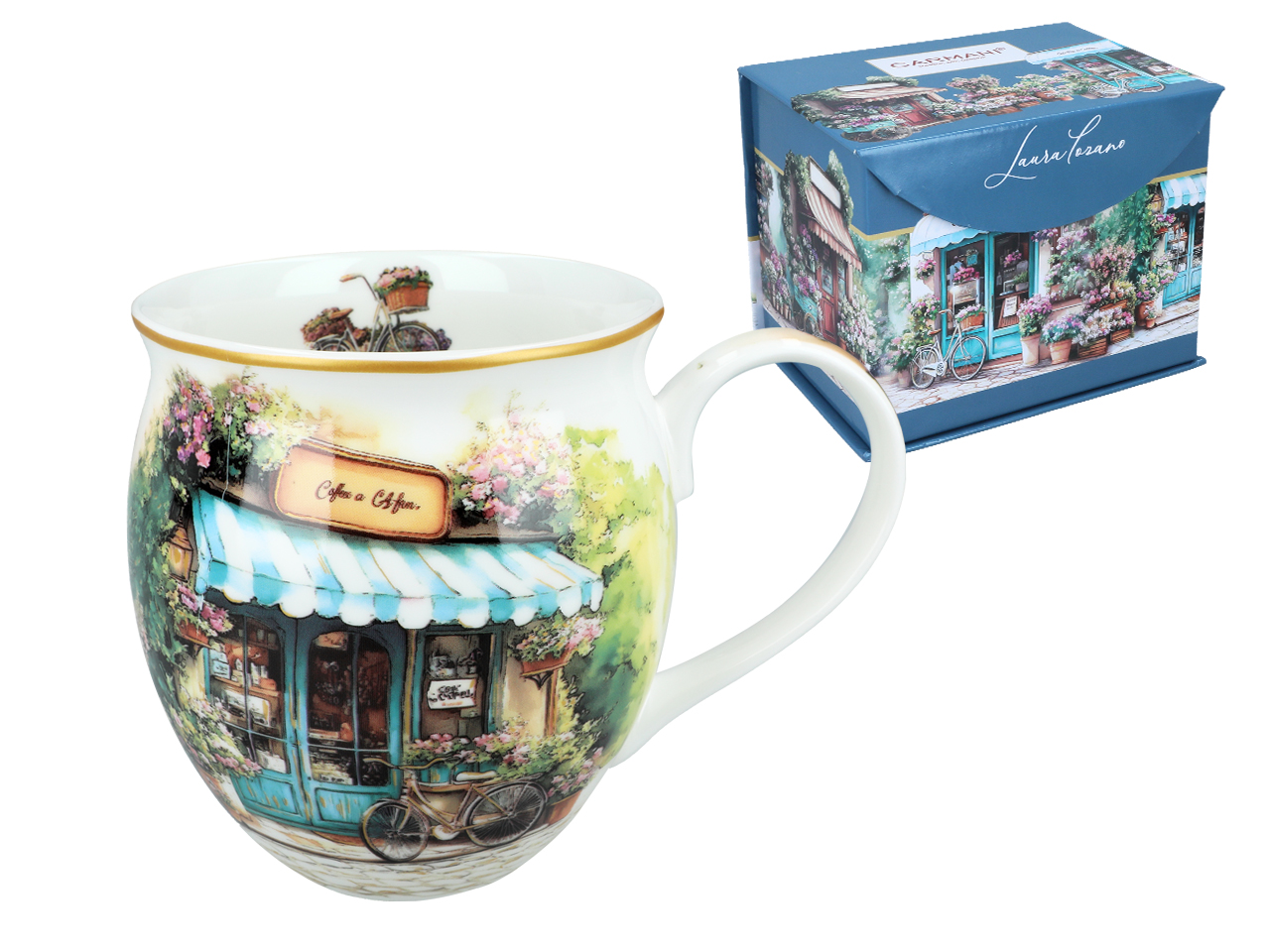 Kubek beczka - L. Lozano, Coffee & Flowers (CARMANI)
