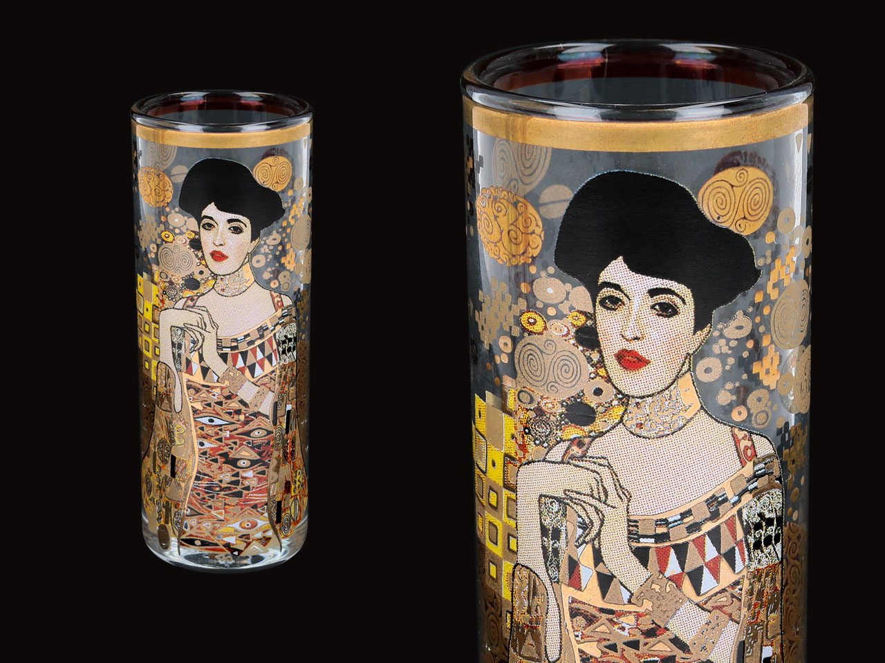Kieliszek do wódki - G. Klimt. Adele Bloch Bauer I (CARMANI) + komplet 4 podkładek korkowych - obrazek 4