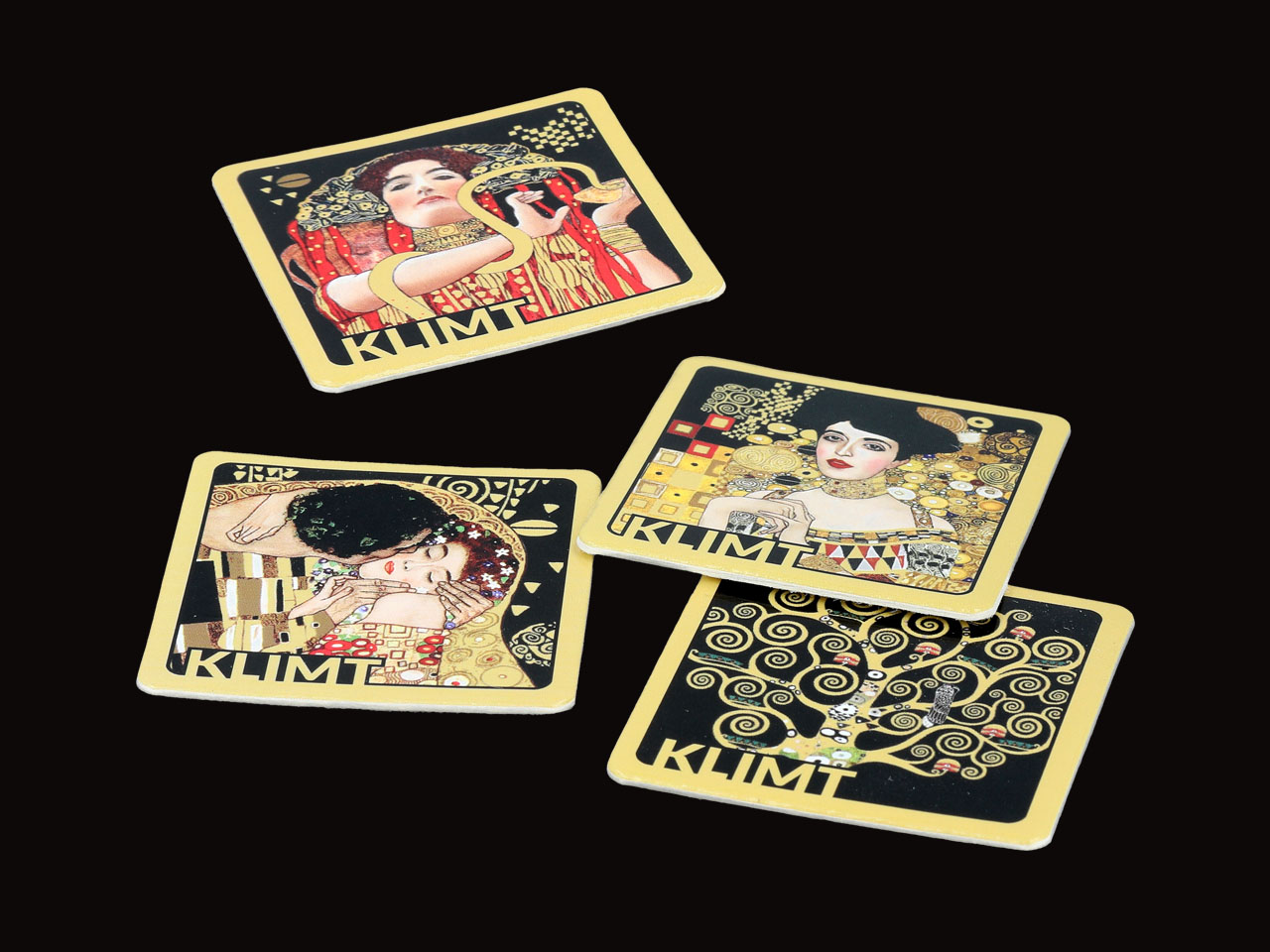 Kieliszek do wódki - G. Klimt. Adele Bloch Bauer I (CARMANI) + komplet 4 podkładek korkowych - obrazek 5